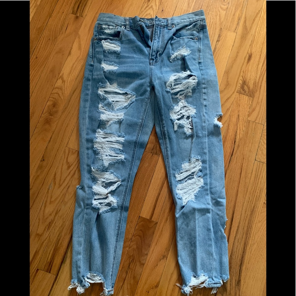 American Eagle Distressed Mom Jeans